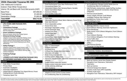 Photos of 2026 Chevrolet Traverse RS for sale in Omaha, NE at Gregg Young Chevrolet - Omaha