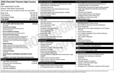 Photos of 2026 Chevrolet Traverse High Country for sale in Omaha, NE at Gregg Young Chevrolet - Omaha