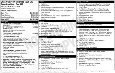 Photos of 2026 Chevrolet Silverado 1500 LTZ for sale in Atlantic, IA at Gregg Young Automotive of Atlantic - Chevrolet GMC