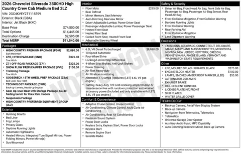 Photos of 2026 Chevrolet Silverado 3500HD High Country for sale in Atlantic, IA at Gregg Young Automotive of Atlantic - Chevrolet GMC