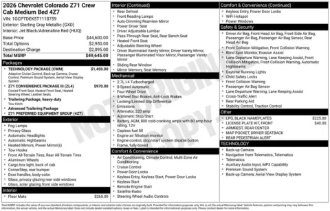 Photos of 2026 Chevrolet Colorado Z71 for sale in Atlantic, IA at Gregg Young Automotive of Atlantic - Chevrolet GMC