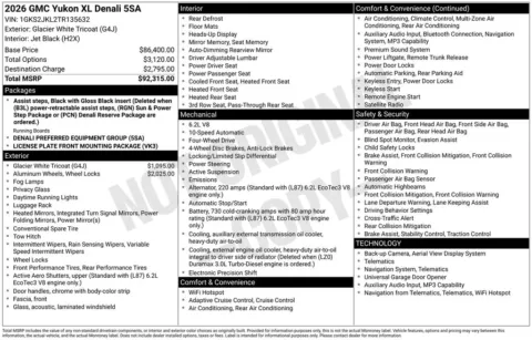 Photos of 2026 GMC Yukon XL Denali for sale in Atlantic, IA at Gregg Young Automotive of Atlantic - Chevrolet GMC