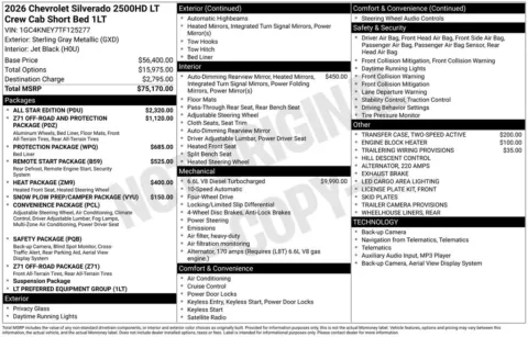 Photos of 2026 Chevrolet Silverado 2500HD LT for sale in Atlantic, IA at Gregg Young Automotive of Atlantic - Chevrolet GMC