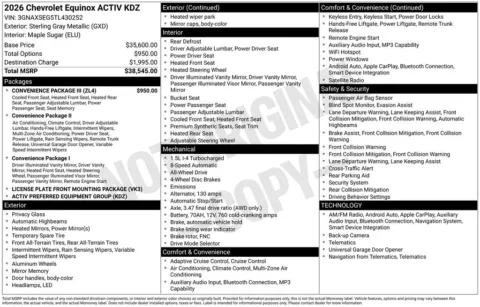 Photos of 2026 Chevrolet Equinox ACTIV for sale in Atlantic, IA at Gregg Young Automotive of Atlantic - Chevrolet GMC