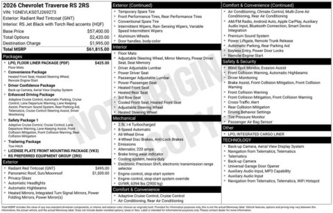 Photos of 2026 Chevrolet Traverse RS for sale in Atlantic, IA at Gregg Young Automotive of Atlantic - Chevrolet GMC