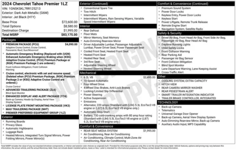 Photos of 2024 Chevrolet Tahoe Premier for sale in Atlantic, IA at Gregg Young Automotive of Atlantic - Chevrolet GMC