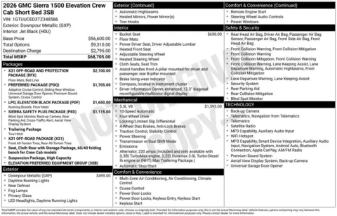 Photos of 2026 GMC Sierra 1500 Elevation for sale in Atlantic, IA at Gregg Young Chevrolet GMC Atlantic