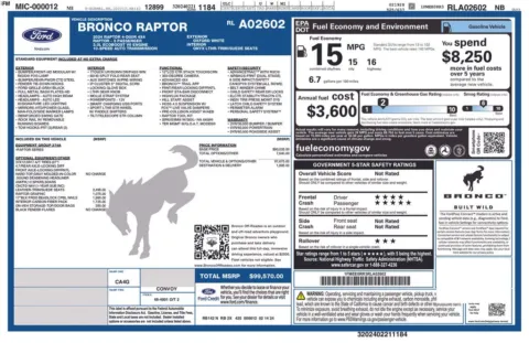 Photos of 2024 Ford Bronco Raptor for sale in Atlantic, IA at Gregg Young Chevrolet GMC Atlantic