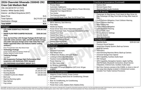 Photos of 2026 Chevrolet Silverado 2500HD ZR2 for sale in Atlantic, IA at Gregg Young Chevrolet GMC Atlantic