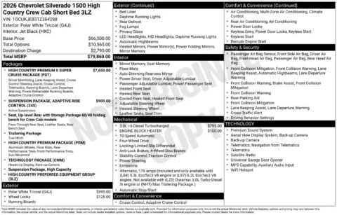 Photos of 2026 Chevrolet Silverado 1500 High Country for sale in Atlantic, IA at Gregg Young Chevrolet GMC Atlantic