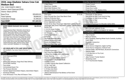Photos of 2026 Jeep Gladiator Sahara for sale in Atlantic, IA at Gregg Young Chevrolet GMC Atlantic