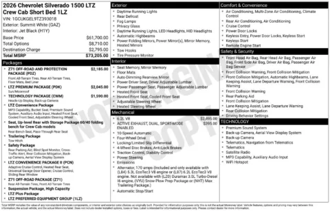 Photos of 2026 Chevrolet Silverado 1500 LTZ for sale in Atlantic, IA at Gregg Young Chevrolet GMC Atlantic