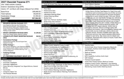 Photos of 2027 Chevrolet Traverse Z71 for sale in Atlantic, IA at Gregg Young Chevrolet GMC Atlantic