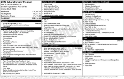 Photos of 2022 Subaru Forester Premium for sale in Atlantic, IA at Gregg Young Automotive of Atlantic - Chevrolet GMC