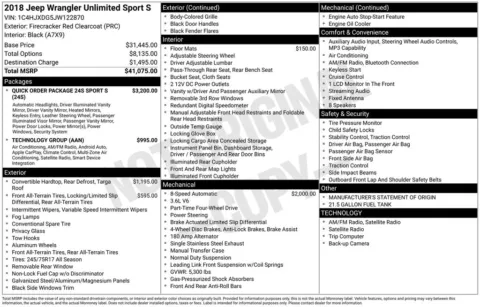 Photos of 2018 Jeep Wrangler Unlimited Sport S for sale in Atlantic, IA at Gregg Young Automotive of Atlantic - Chevrolet GMC