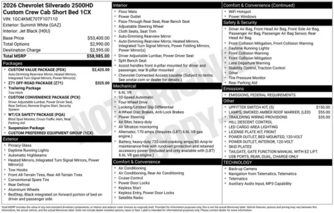 Photos of 2026 Chevrolet Silverado 2500HD Custom for sale in Atlantic, IA at Gregg Young Automotive of Atlantic - Chevrolet GMC