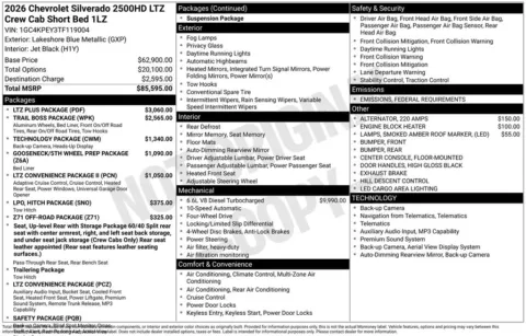 Photos of 2026 Chevrolet Silverado 2500HD LTZ for sale in Atlantic, IA at Gregg Young Automotive of Atlantic - Chevrolet GMC