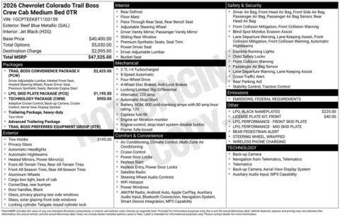 Photos of 2026 Chevrolet Colorado Trail Boss for sale in Atlantic, IA at Gregg Young Automotive of Atlantic - Chevrolet GMC