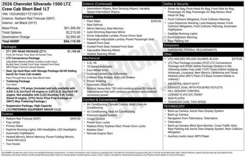 Photos of 2026 Chevrolet Silverado 1500 LTZ for sale in Atlantic, IA at Gregg Young Automotive of Atlantic - Chevrolet GMC