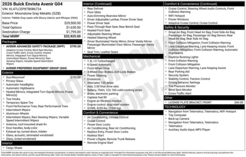 Photos of 2026 Buick Envista Avenir for sale in Indianola, IA at Gregg Young Buick GMC Indianola