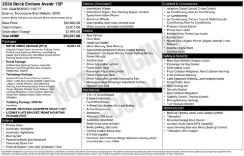 Photos of 2026 Buick Enclave Avenir for sale in Indianola, IA at Gregg Young Buick GMC Indianola