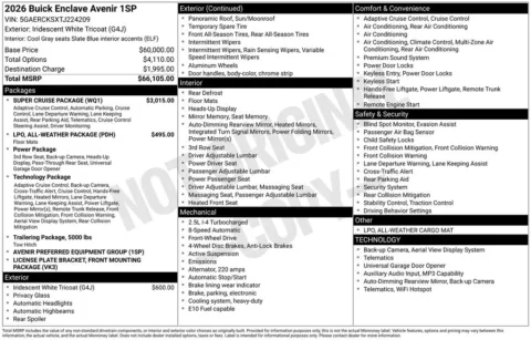 Photos of 2026 Buick Enclave Avenir for sale in Indianola, IA at Gregg Young Buick GMC Indianola