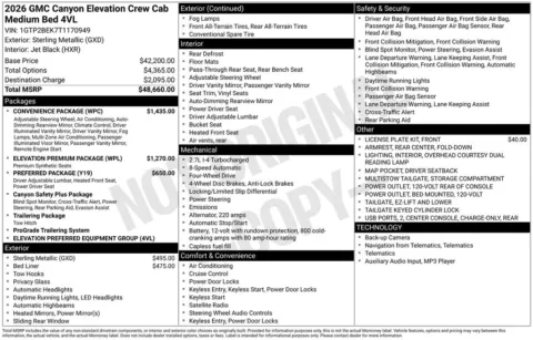 Photos of 2026 GMC Canyon Elevation for sale in Indianola, IA at Gregg Young Buick GMC Indianola