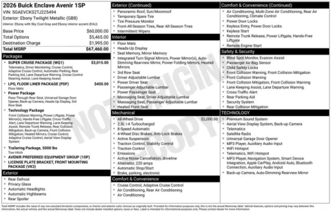 Photos of 2026 Buick Enclave Avenir for sale in Indianola, IA at Gregg Young Buick GMC Indianola