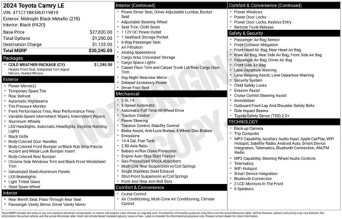 Photos of 2024 Toyota Camry LE for sale in Indianola, IA at Gregg Young Buick GMC Indianola