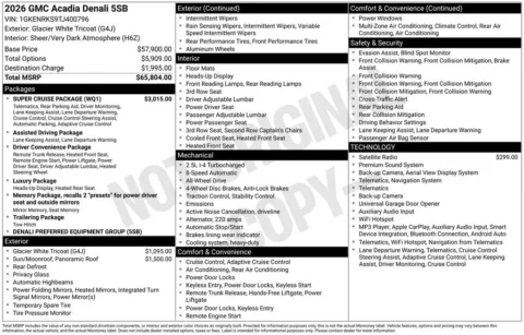 Photos of 2026 GMC Acadia Denali for sale in Indianola, IA at Gregg Young Buick GMC Indianola