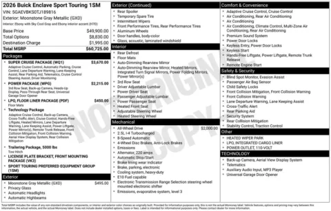 Photos of 2026 Buick Enclave Sport Touring for sale in Indianola, IA at Gregg Young Buick GMC Indianola