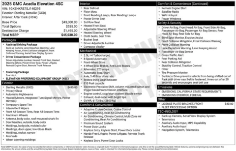 Photos of 2025 GMC Acadia Elevation for sale in Indianola, IA at Gregg Young Buick GMC Indianola