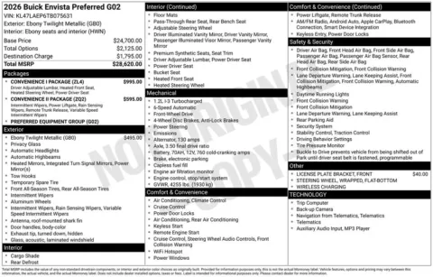 Photos of 2026 Buick Envista Preferred for sale in Indianola, IA at Gregg Young Buick GMC Indianola