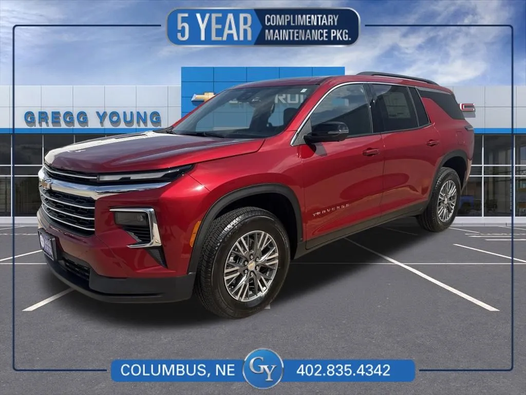 Red 2026 Chevrolet Traverse LT for sale in Columbus, NE
