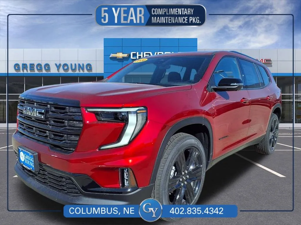 Red 2026 GMC Acadia Elevation for sale in Columbus, NE