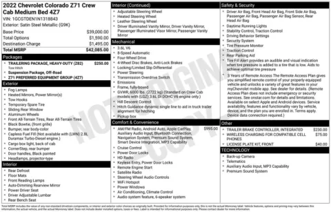 Photos of 2022 Chevrolet Colorado Z71 for sale in Newton, IA at Gregg Young Chevrolet Newton