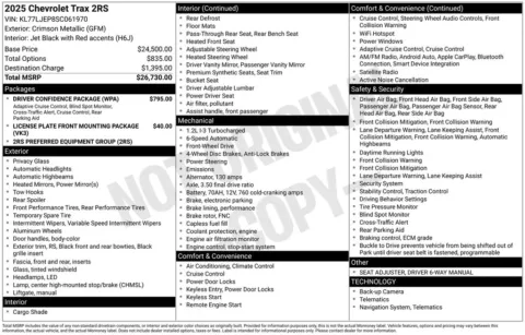 Photos of 2025 Chevrolet Trax 2RS for sale in Newton, IA at Gregg Young Chevrolet Newton