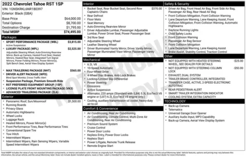 Photos of 2022 Chevrolet Tahoe RST for sale in Newton, IA at Gregg Young Chevrolet Newton