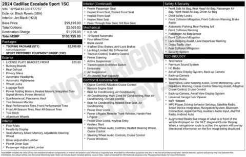 Photos of 2024 Cadillac Escalade Sport for sale in Newton, IA at Gregg Young Chevrolet Newton