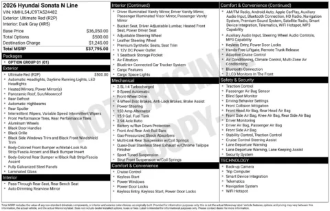 Photos of 2026 Hyundai Sonata N Line for sale in Newton, IA at Gregg Young Chevrolet Newton