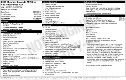 Photos of 2019 Chevrolet Colorado ZR2 for sale in Newton, IA at Gregg Young Chevrolet Newton