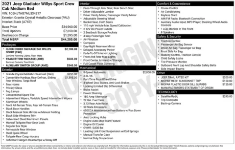 Photos of 2021 Jeep Gladiator Sport for sale in Norwalk, IA at Gregg Young Chevrolet of Norwalk