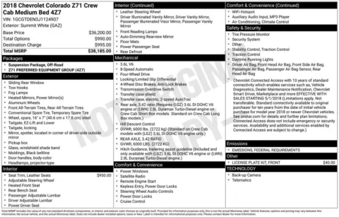 Photos of 2018 Chevrolet Colorado Z71 for sale in Norwalk, IA at Gregg Young Chevrolet of Norwalk