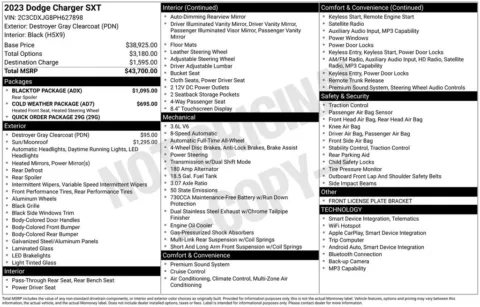 Photos of 2023 Dodge Charger SXT for sale in Norwalk, IA at Gregg Young Chevrolet of Norwalk