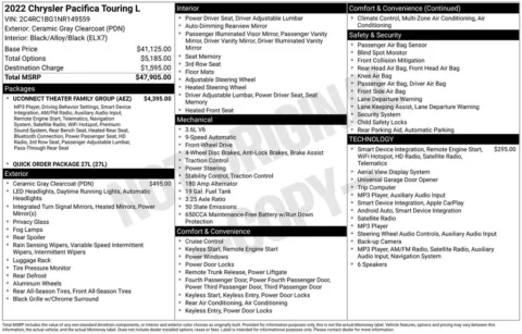 Photos of 2022 Chrysler Pacifica Touring L for sale in Norwalk, IA at Gregg Young Chevrolet of Norwalk