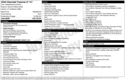 Photos of 2026 Chevrolet Traverse LT for sale in Norwalk, IA at Gregg Young Chevrolet of Norwalk
