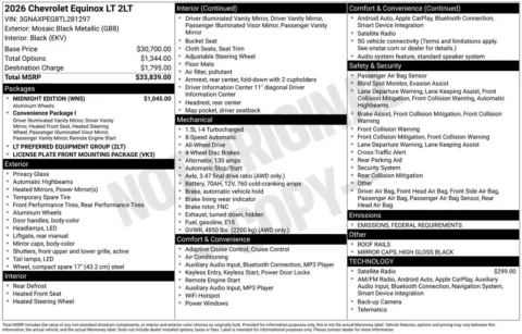 Photos of 2026 Chevrolet Equinox LT for sale in Norwalk, IA at Gregg Young Chevrolet of Norwalk