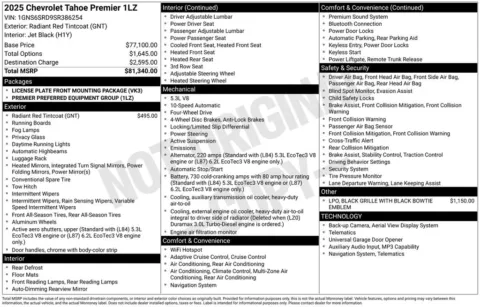 Photos of 2025 Chevrolet Tahoe Premier for sale in Plattsmouth, NE at Gregg Young Chevrolet Of Plattsmouth