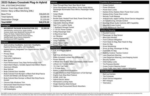 Photos of 2023 Subaru Crosstrek Hybrid for sale in Plattsmouth, NE at Gregg Young Chevrolet Of Plattsmouth