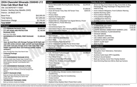 Photos of 2026 Chevrolet Silverado 2500HD LTZ for sale in Plattsmouth, NE at Gregg Young Chevrolet Of Plattsmouth